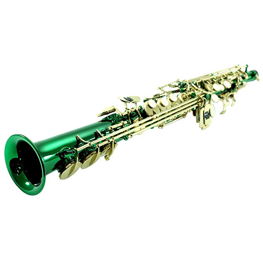 Sky Band Approved Bb Green Lacquered Soprano Saxophone with Case