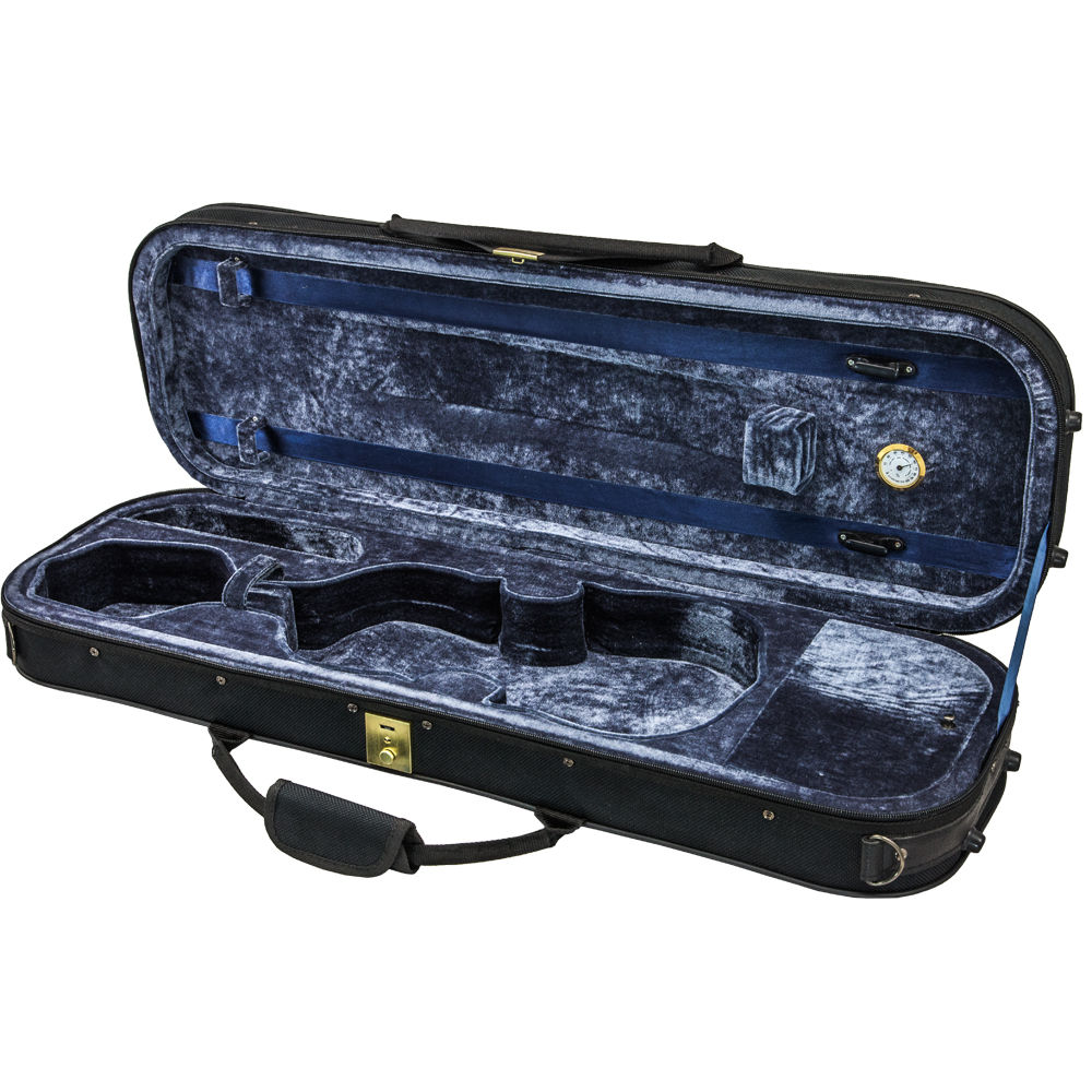 SKY 4/4 Full Size Violin Oblong Case Lightweight with Hygrometer Black/Navy