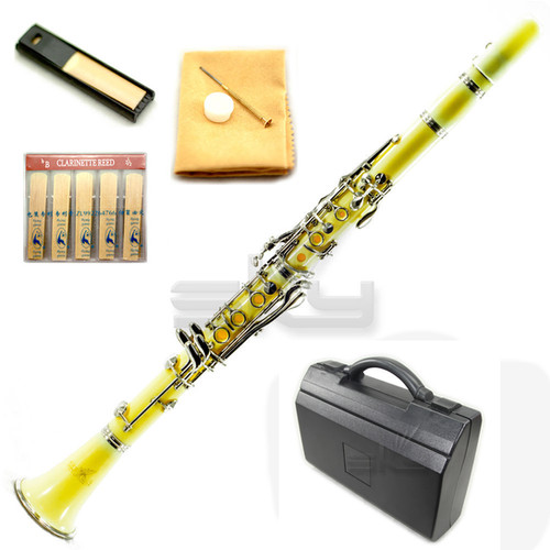 SKY Yellow ABS Bb with Case, Mouthpiece, 11 Reeds, Care kit