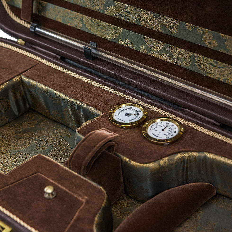 Thumbnail: Sky Violin Oblong Case VNCW06 Solid Wood with Hygrometer Brown/Brown