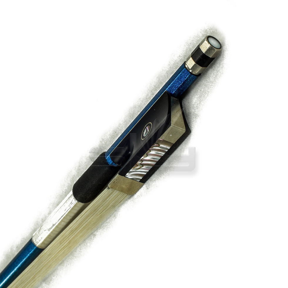 Thumbnail: Carbon Fiber Round Stick Violin Bow with Double Eye Fully-Line Abalone Inlay