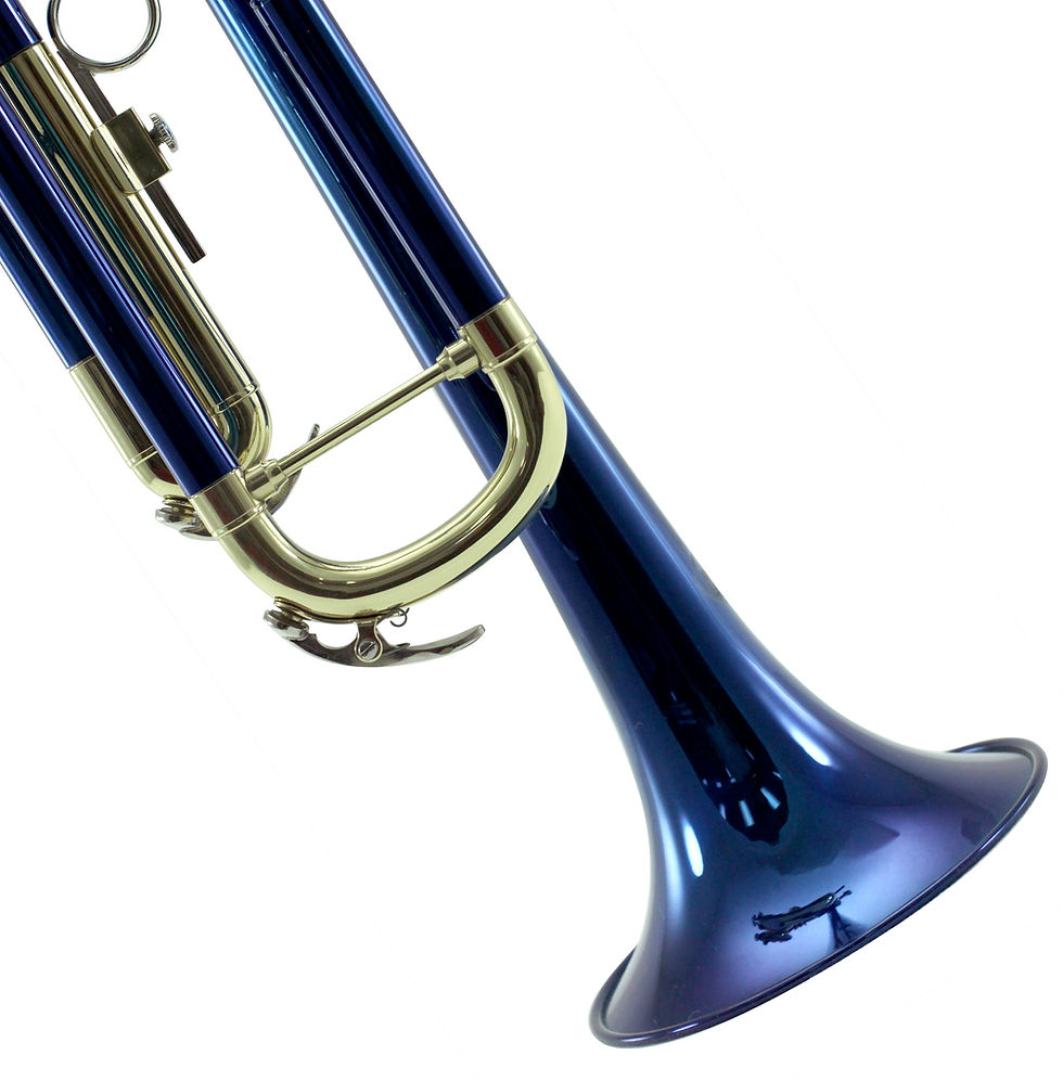 Thumbnail: Sky Band Approved Blue Lacquer Plated Brass Bb Trumpet with Case and More