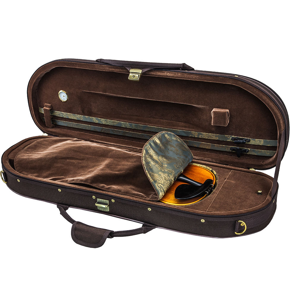 Thumbnail: Sky Violin Halfmoon Case VNCHM01 Lightweight with Hygrometer Coffee/Coffee Brown