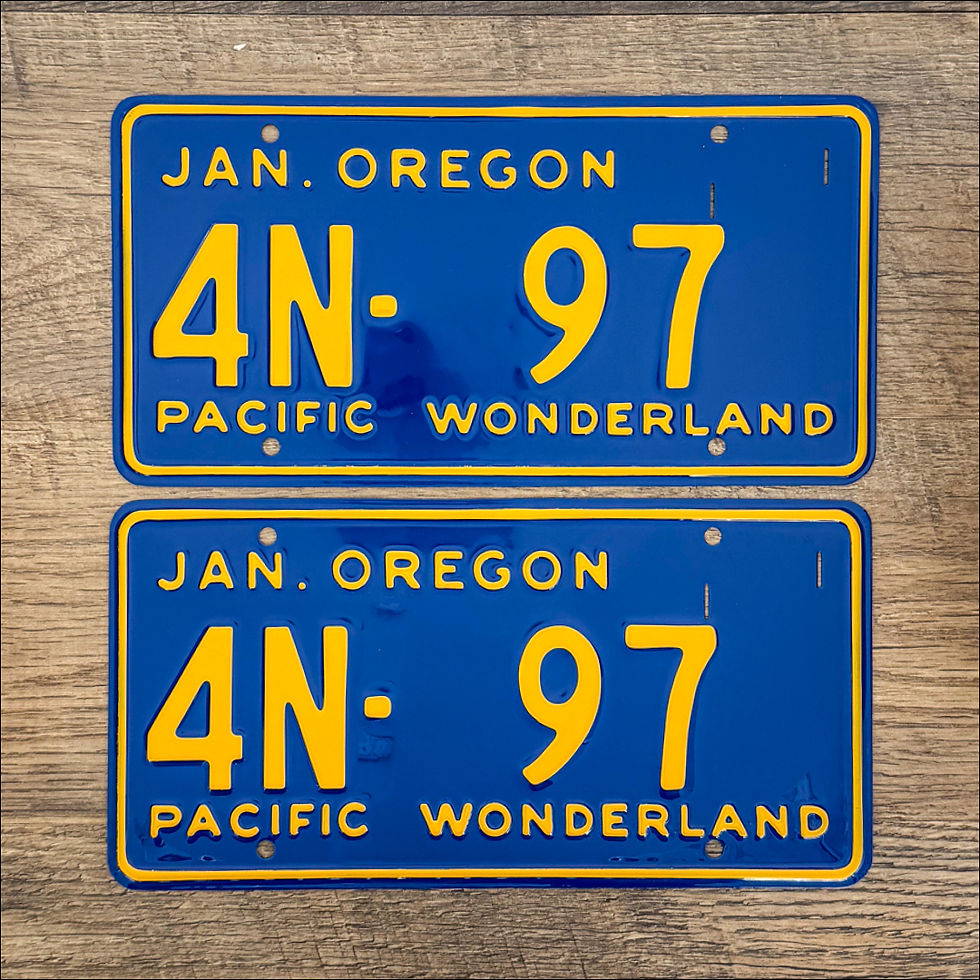 A restored pair of Oregon 1960-64 license plates.