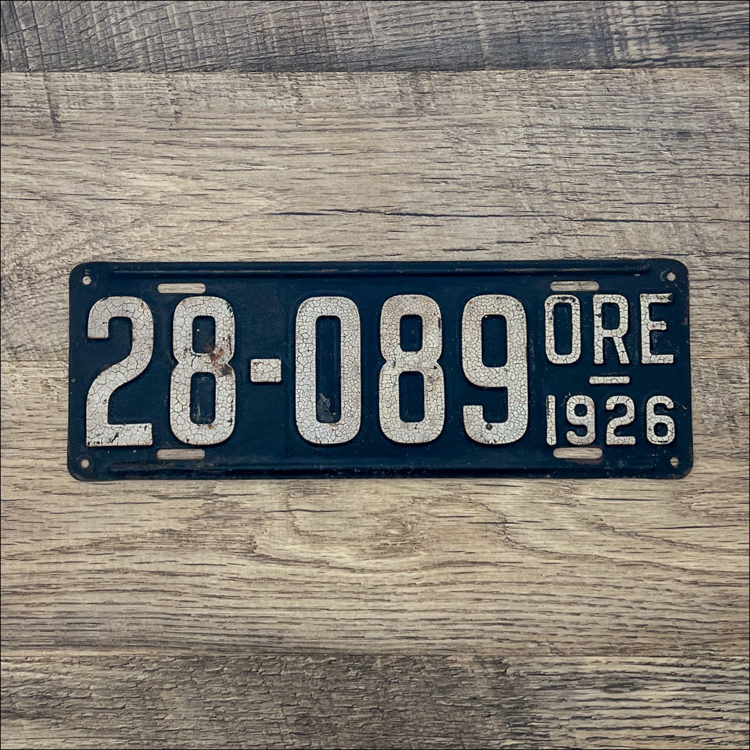Original Oregon 1926 License Plate - 28-089