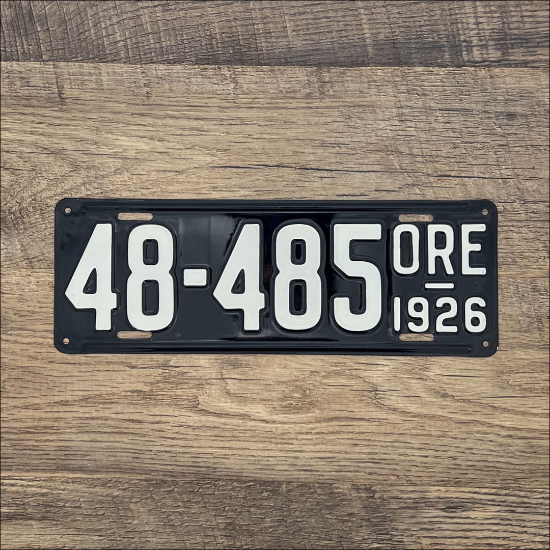 Restored Oregon 1926 License Plate - 48-485