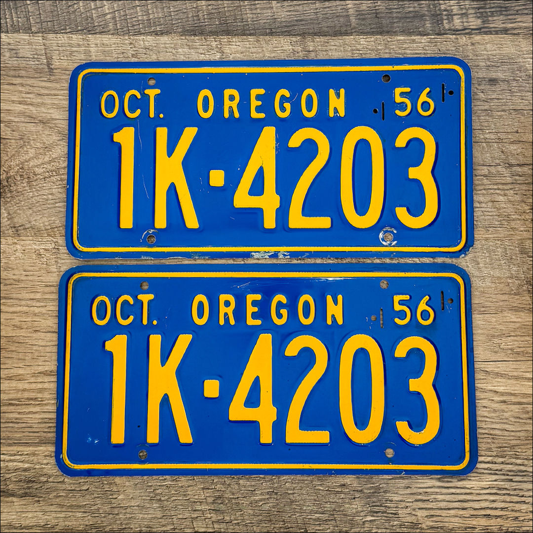 Original Oregon 1956-60 License Plates - 1K-4203