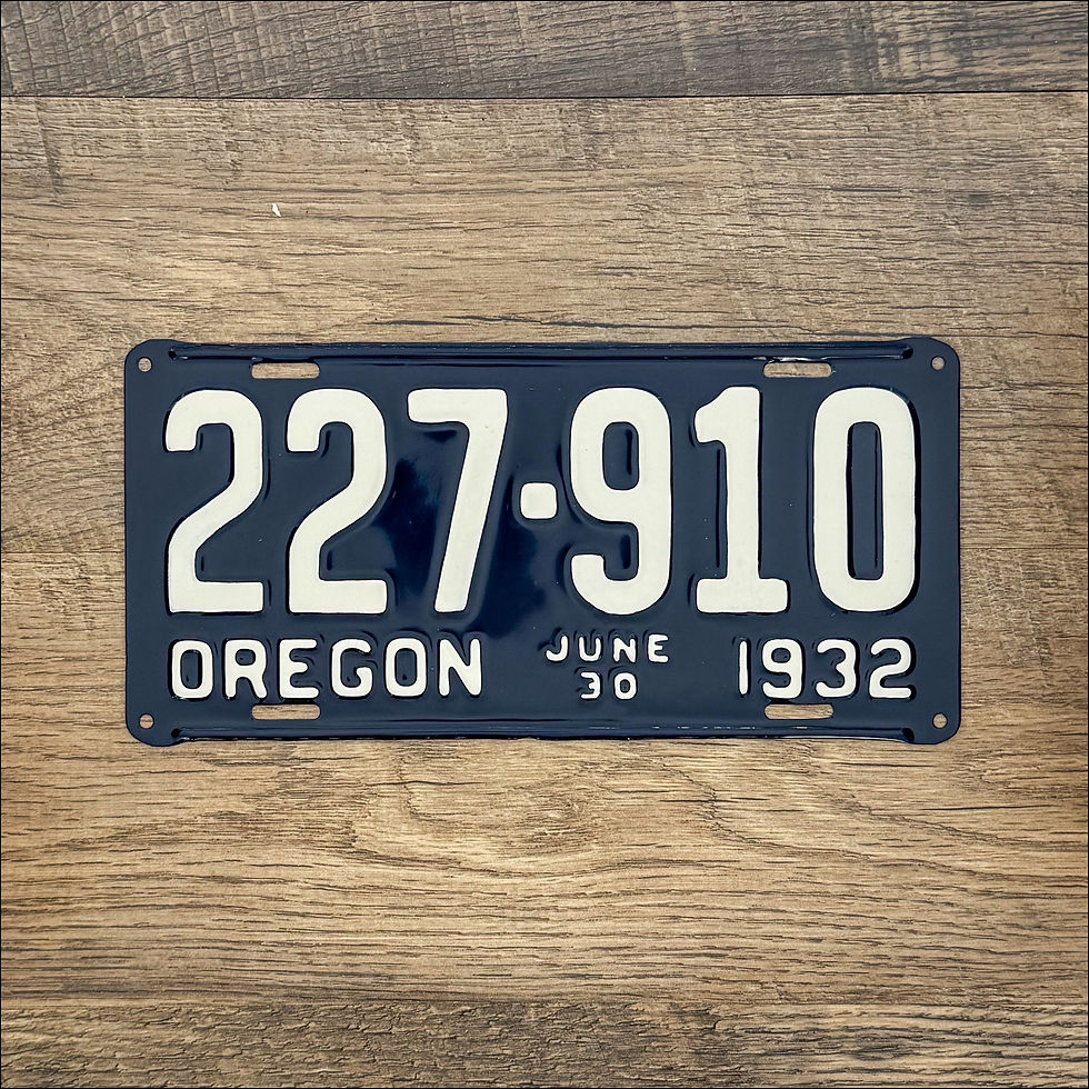 A restored Oregon 1932 license plate.
