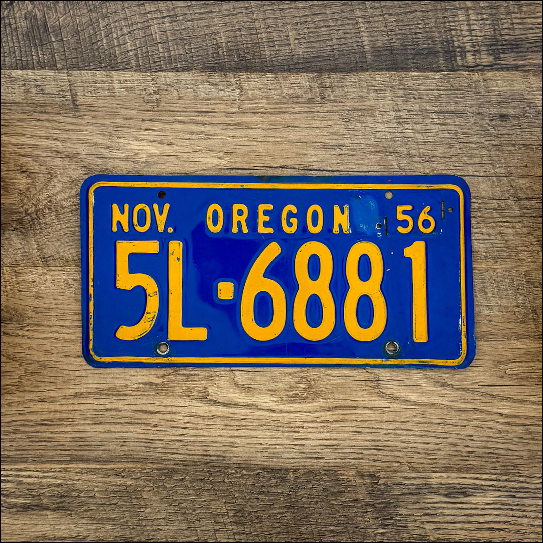 Original Oregon 1956-60 License Plate - 5L-6881