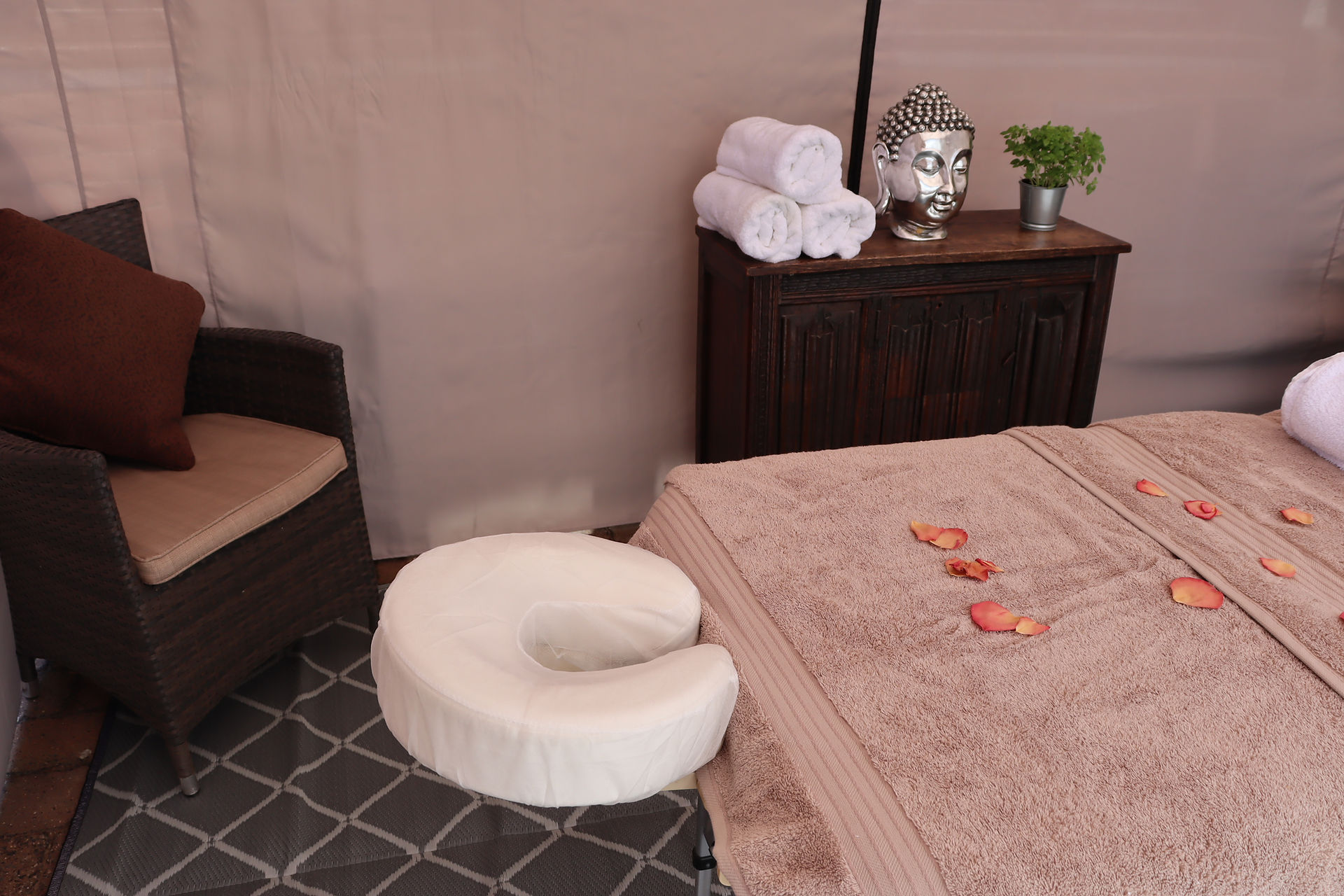 Massage table and chair