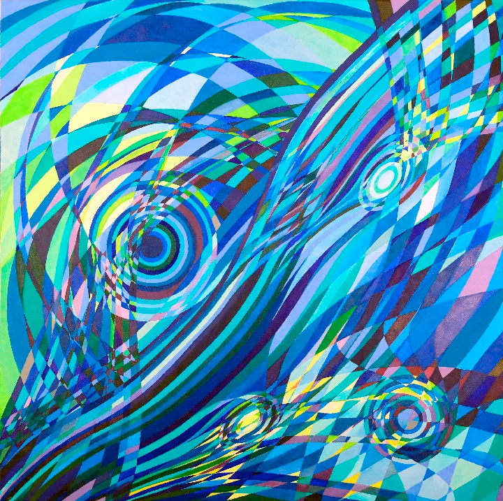 "Elan Flow 5" (2019) Acrylic, 60 x 60 inches