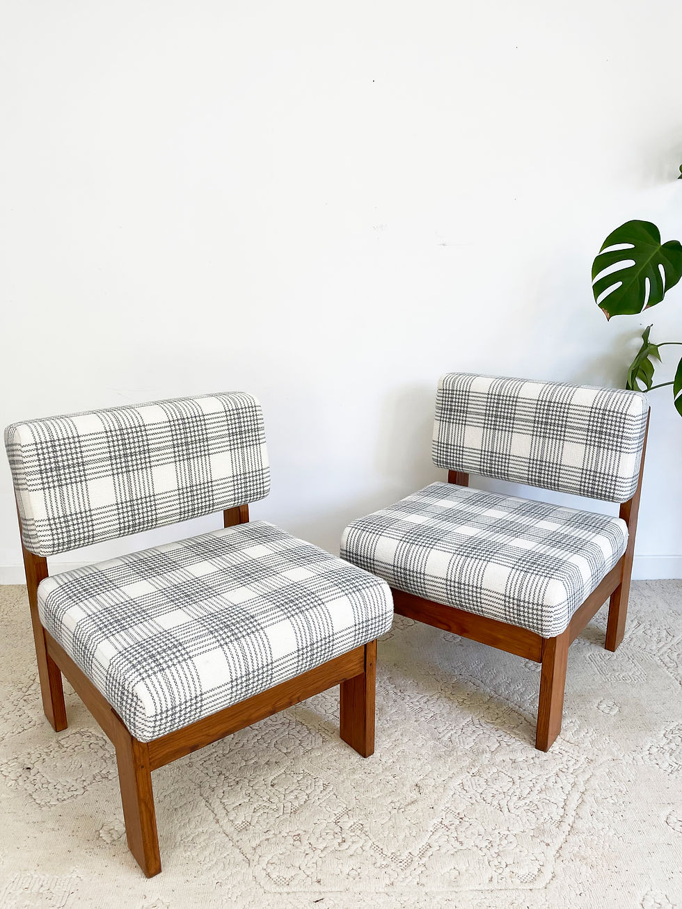 Paire de Fauteuils vintage en pin