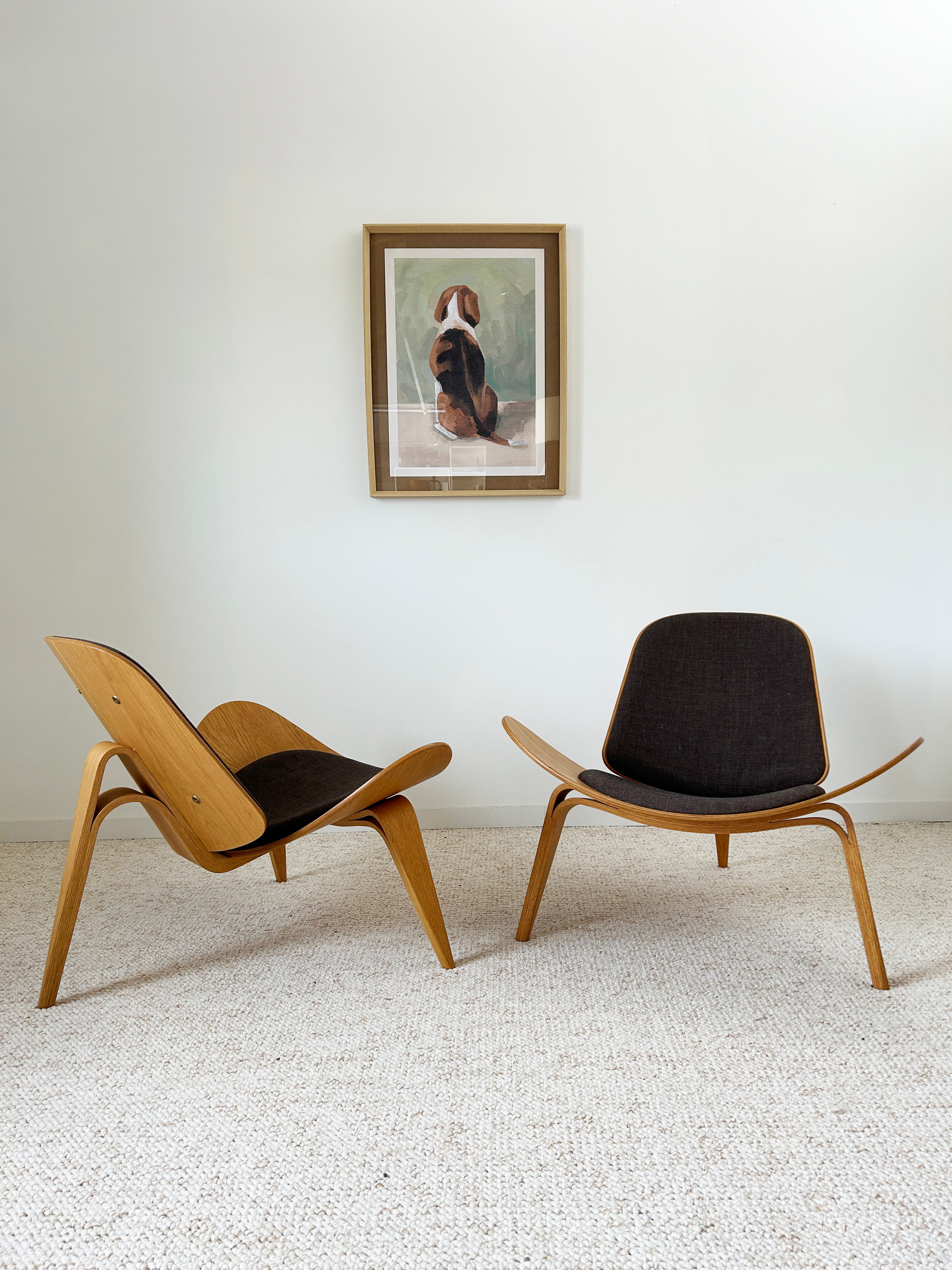 Paire de fauteuils Shell CH07 Carl Hansen & Son Vintage