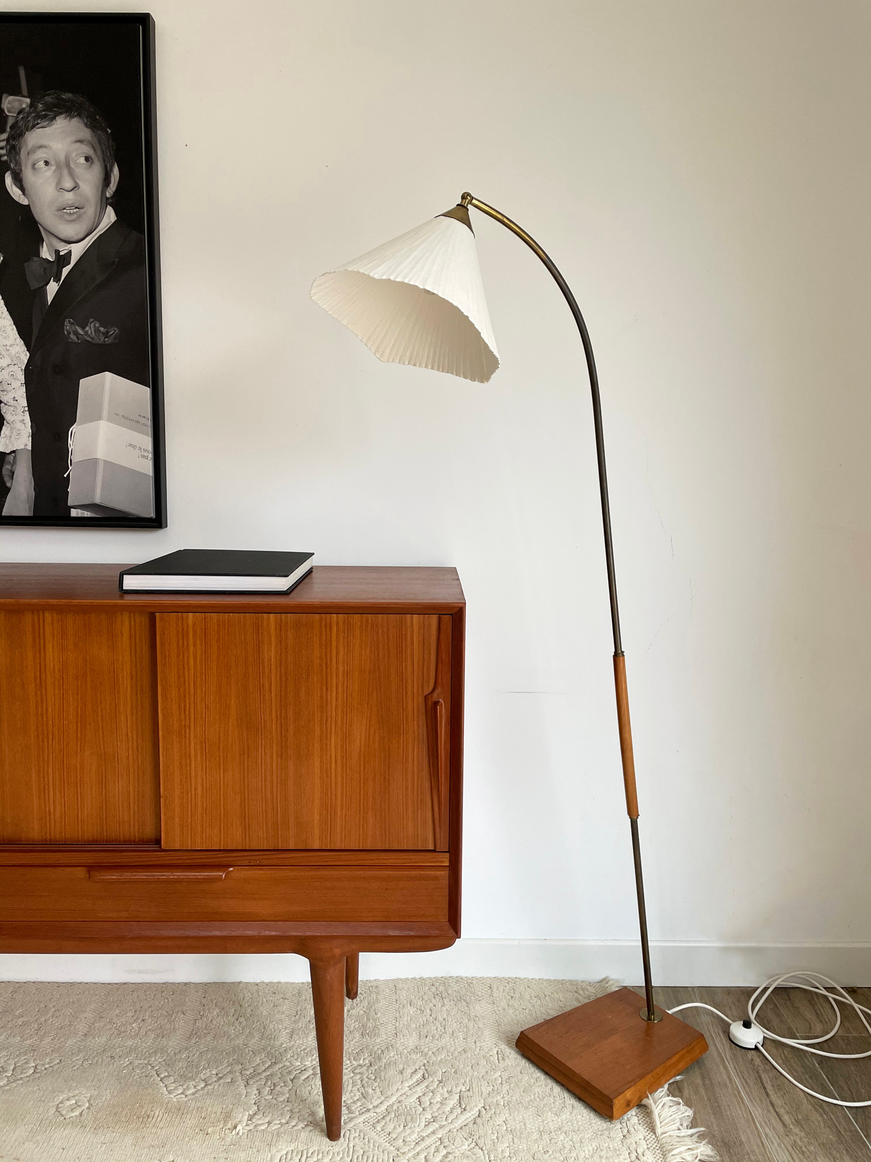 Lampadaire fleur arqué vintage