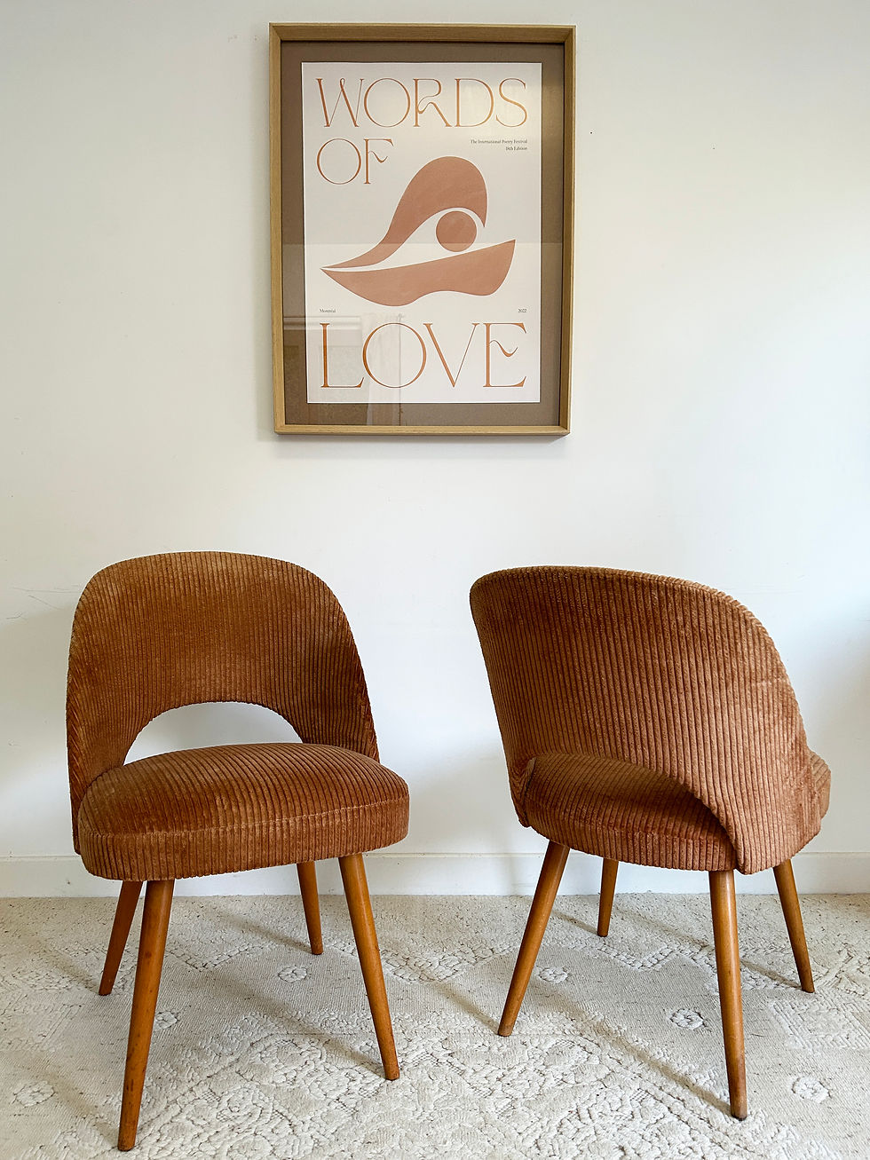 Paire de fauteuil Thonet velours côtelé