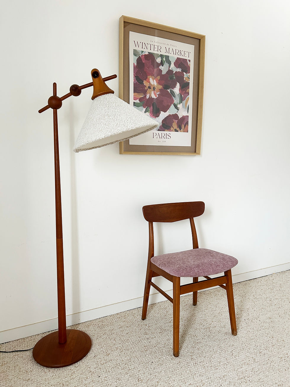 Miniature : Chaise danoise Findahl rose lavande 60's