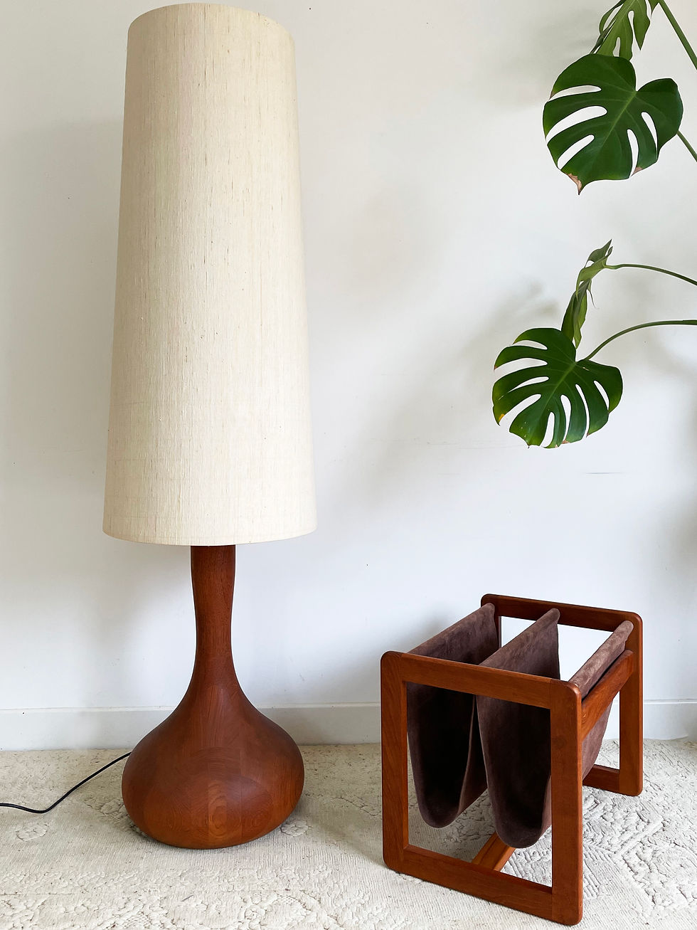 Lampadaire scandinave en teck