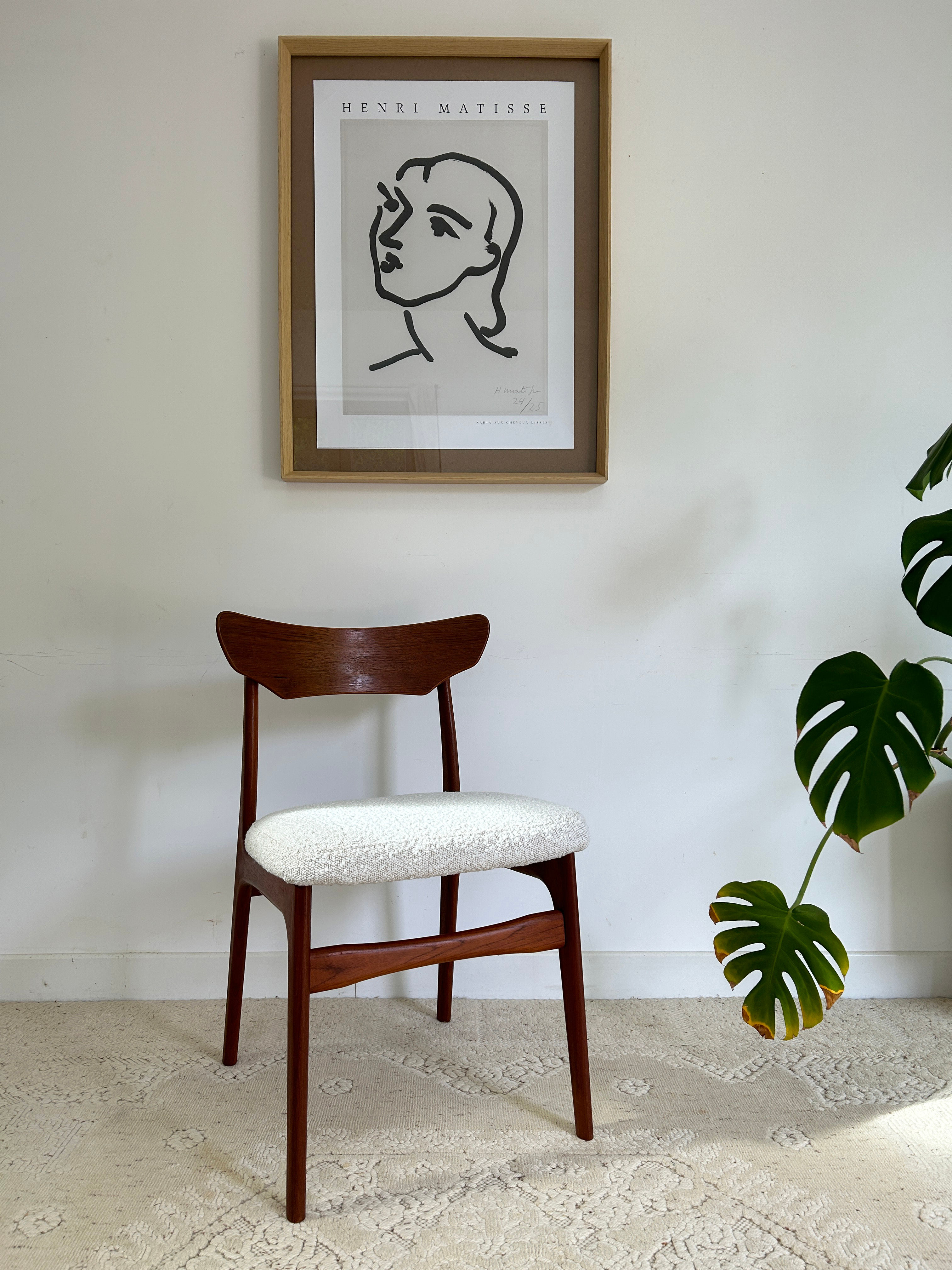 Chaise danoise bouclette 60's