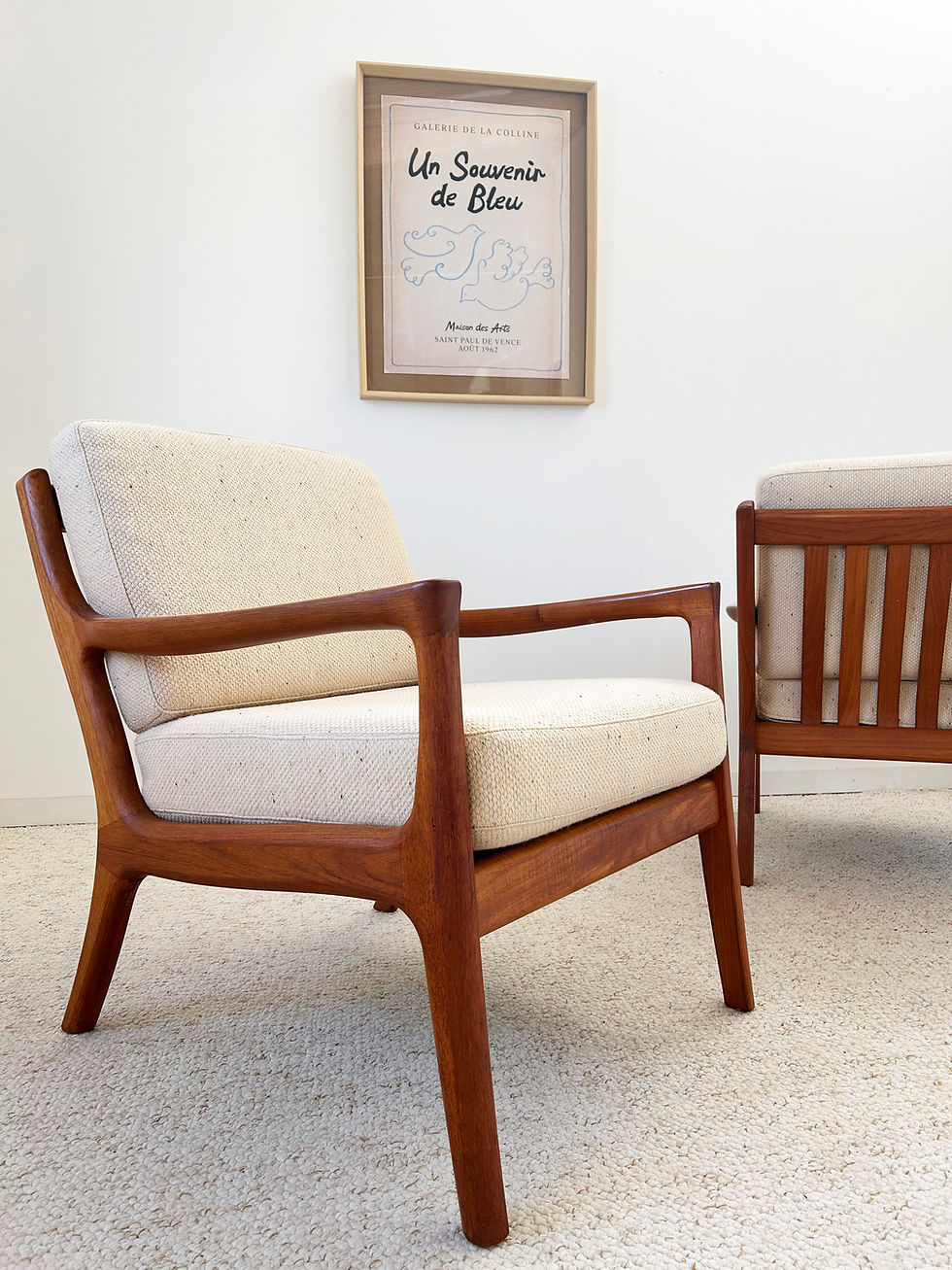 Fauteuil danois teck et lainage 60's