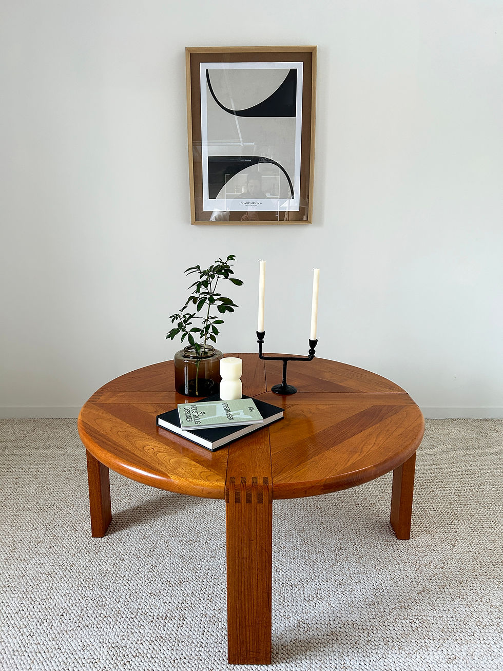 Table basse danoise orme massif 60's