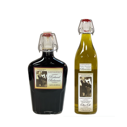Giovanni's Extra Virgin Olive Oil 1 ltr & 16.9 Reduced Balsamic Vinegar