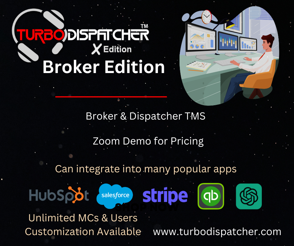 Turbo Dispatcher broker edition flyer and broker software promotion
