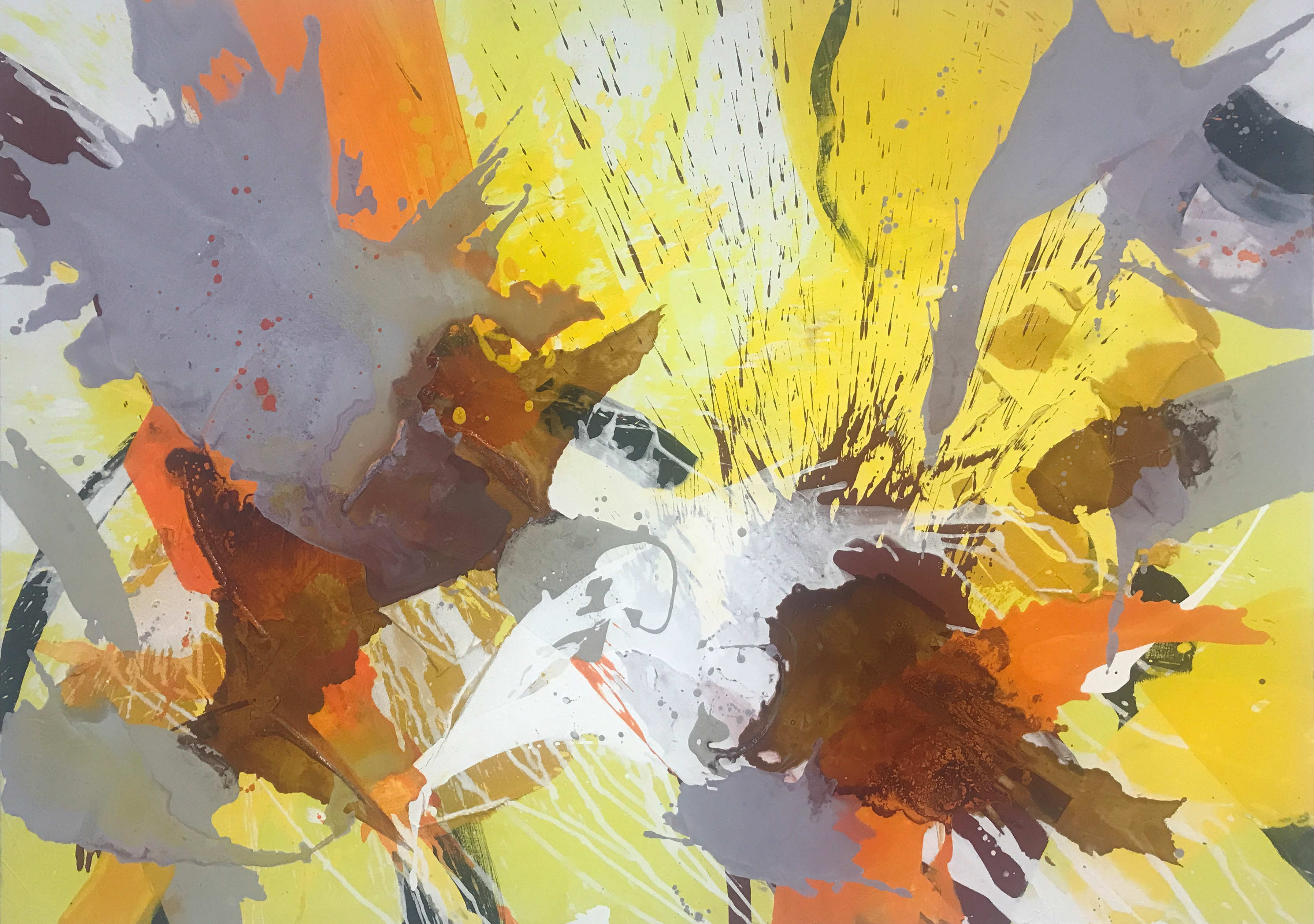 Complex Beauty - exclusive informal tachism painting to start a conversation for private collection by emerging artist