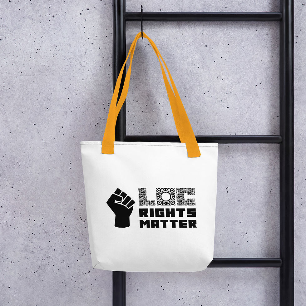 Thumbnail: (Black) (White) Fist Loc Rights Matter Tote bag