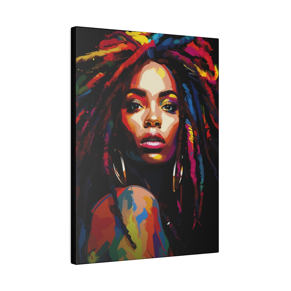 Thumbnail: Empowered Beauty: A Stunning Ebony Woman with Multicolor Locs