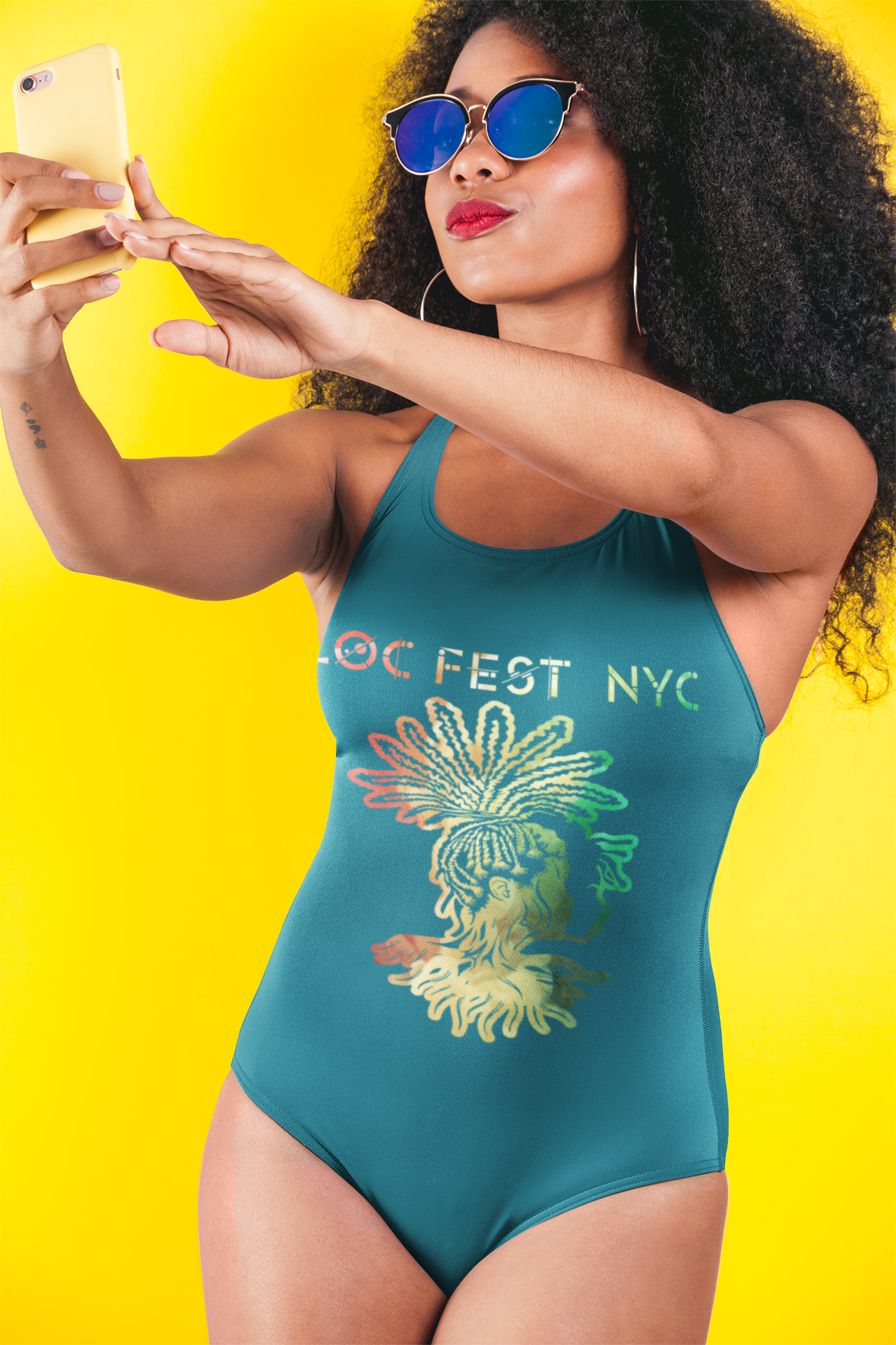 Loc Fest One-Piece Swimsuit (Turquoise)