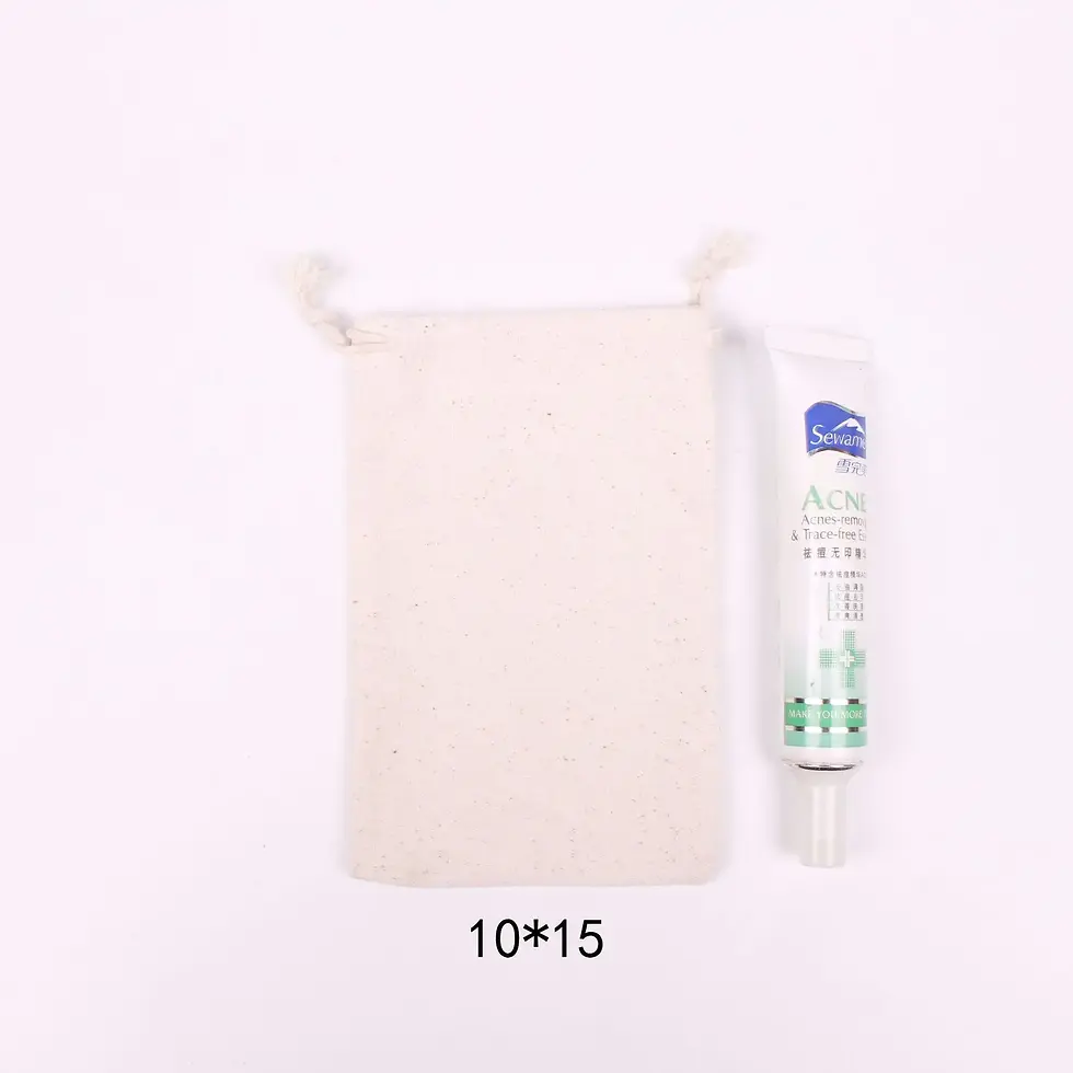 Miniatura: 100pcs/Lot Natural Cotton Bags 7x9 9x12 10x15 13x18 15x20cm Drawstring Gift
