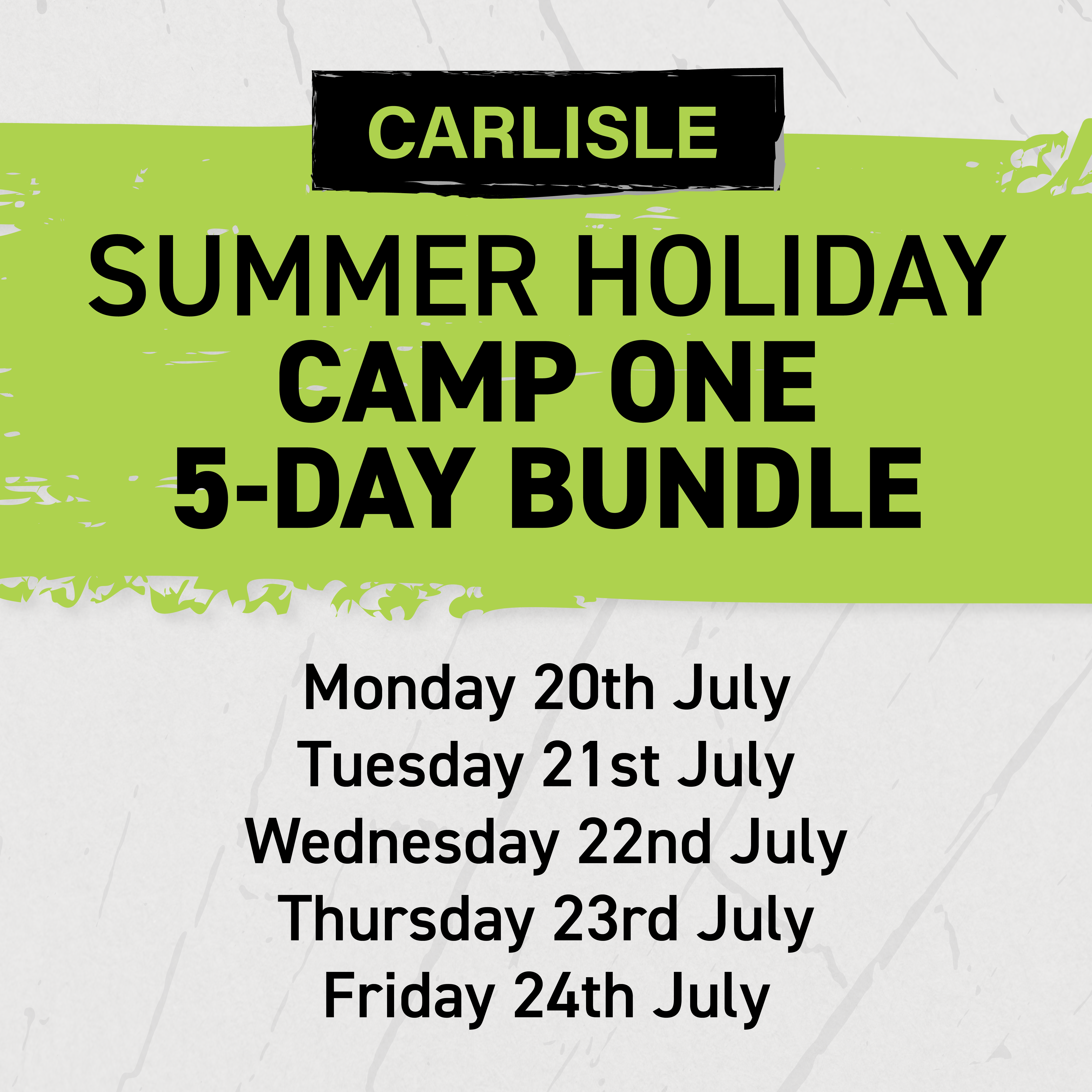 Carlisle – 2026 Summer Camp One – 5-day bundle