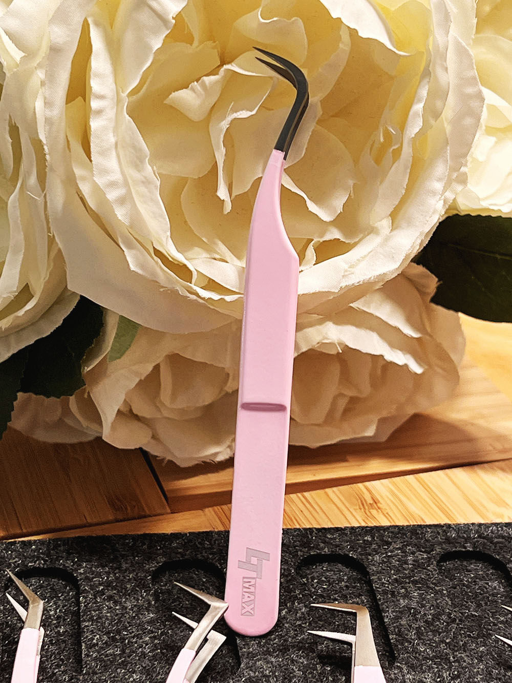 LT MAX美睫开大花镊Eyelash Tweezer手捏花LT08