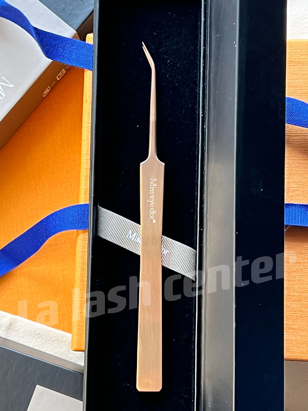 Miss eye d'or ROSE GOLD JEWELRY TWEEZERS L-shaped 1日本Miss eye dor玫瑰金美睫镊