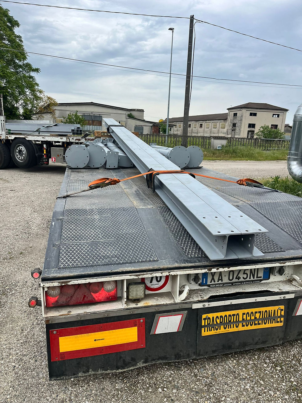 Trasporto di componenti di carpenteria industriale