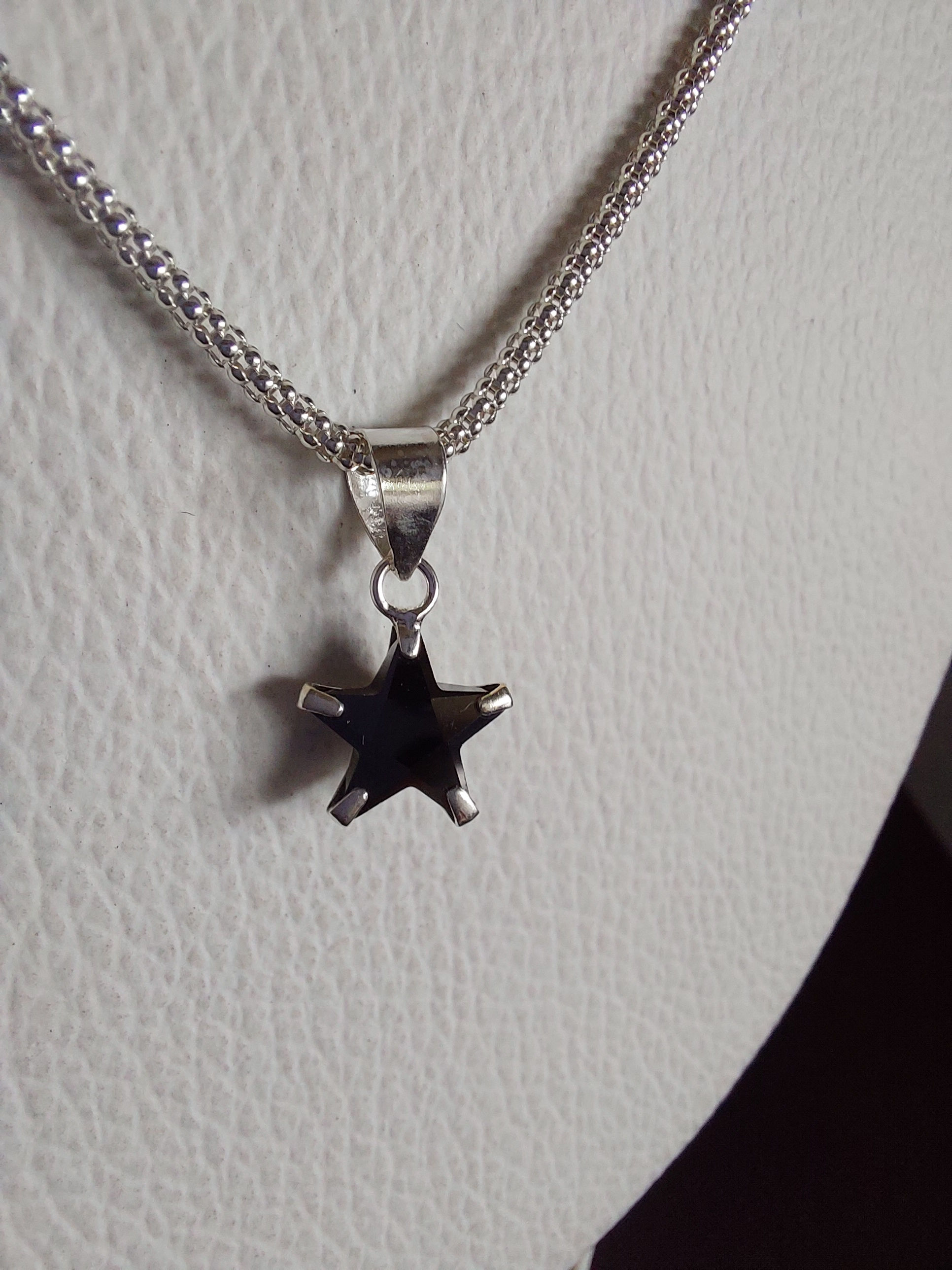 Estrella  y Cadena 55 cm de Plata Ley 925