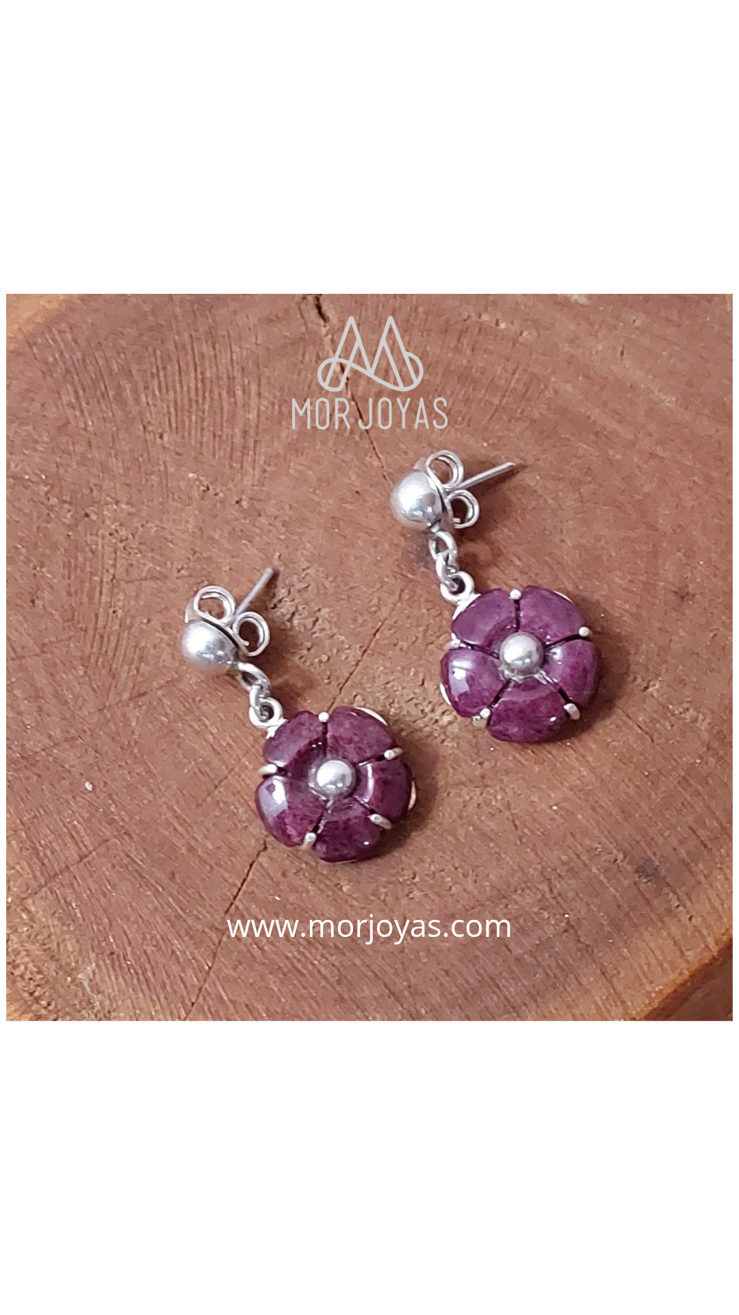 Aro Flor Spondylus Colgante Plata Ley 950