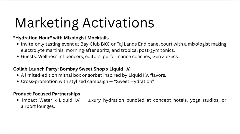 Marketing activations ideas.