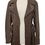 Thumbnail: Brown leather Vintage "Ericson" 1970s double-breasted coat on mannequin display, isolated