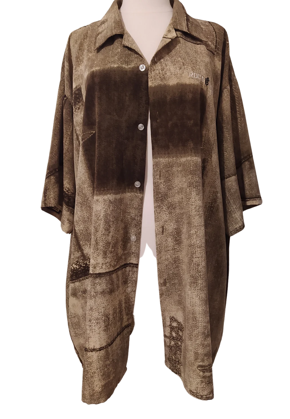 Thumbnail: 1990's Rocawear Brown and Tan Shirt