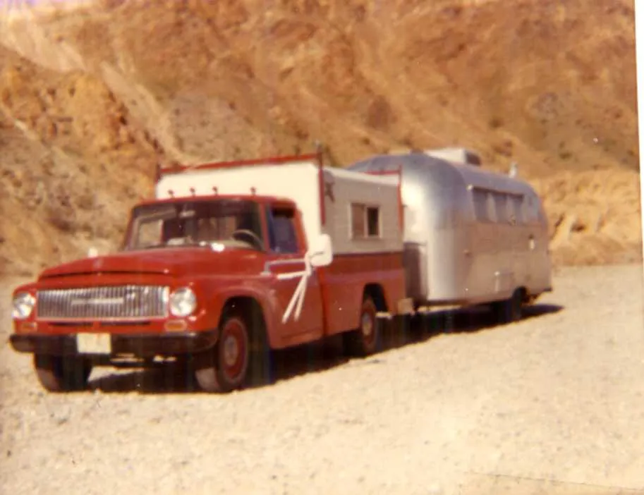 old truck and camper