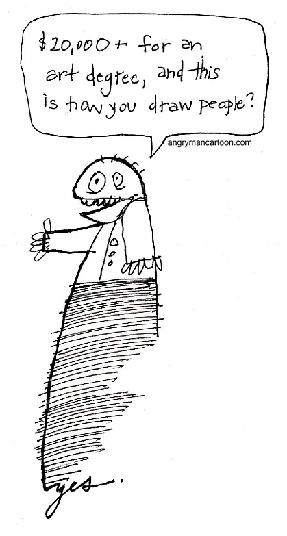 cartoon person art degree question