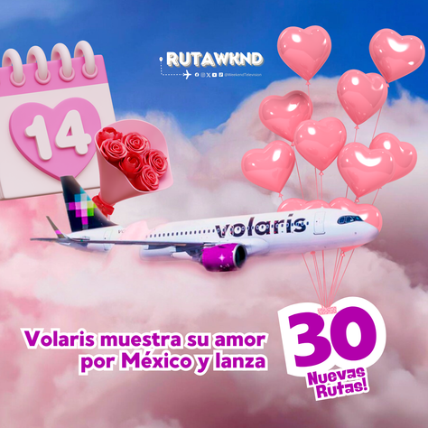 Volaris muestra su amor por México al lanzar 30 nuevas rutas nacionales e internacionales