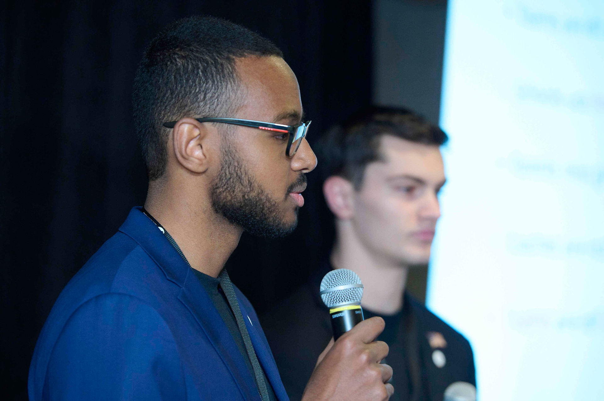 Motiv team members pitching at Stu Clark New Venture Championships