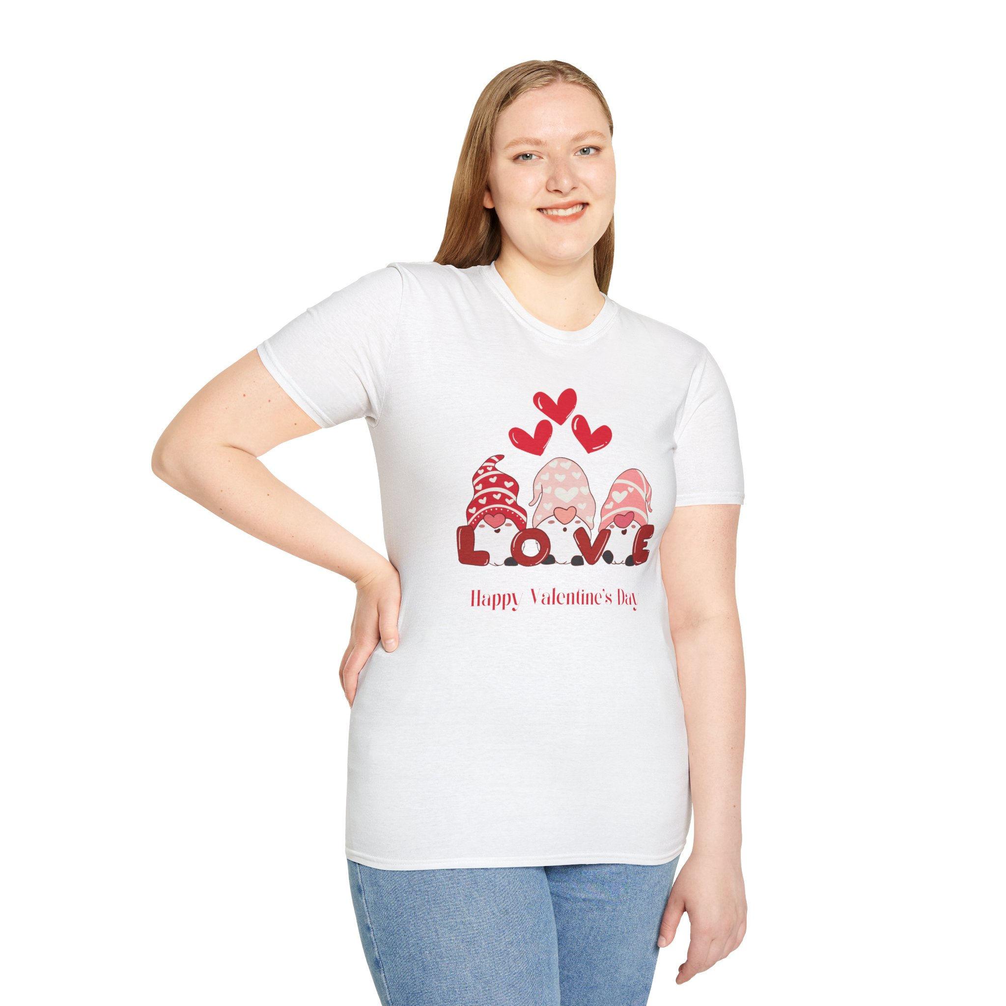 Valentine Gnome Love - Valentine's Day Unisex Softstyle T-Shirt