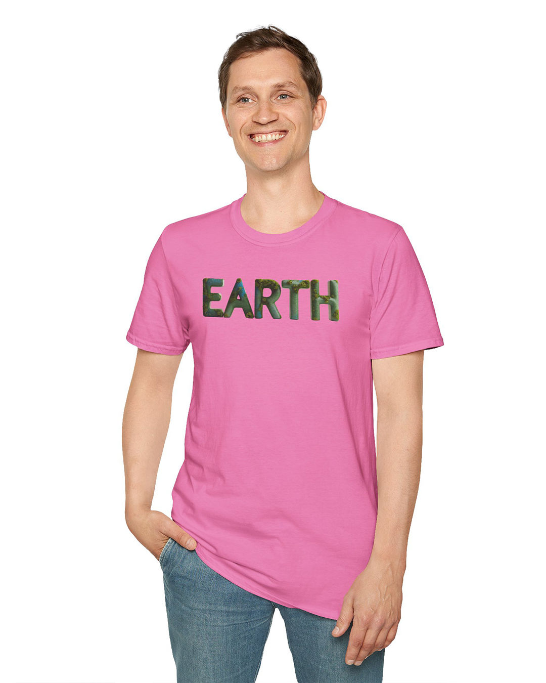 EARTH Typography Nature - Unisex Softstyle T-Shirt