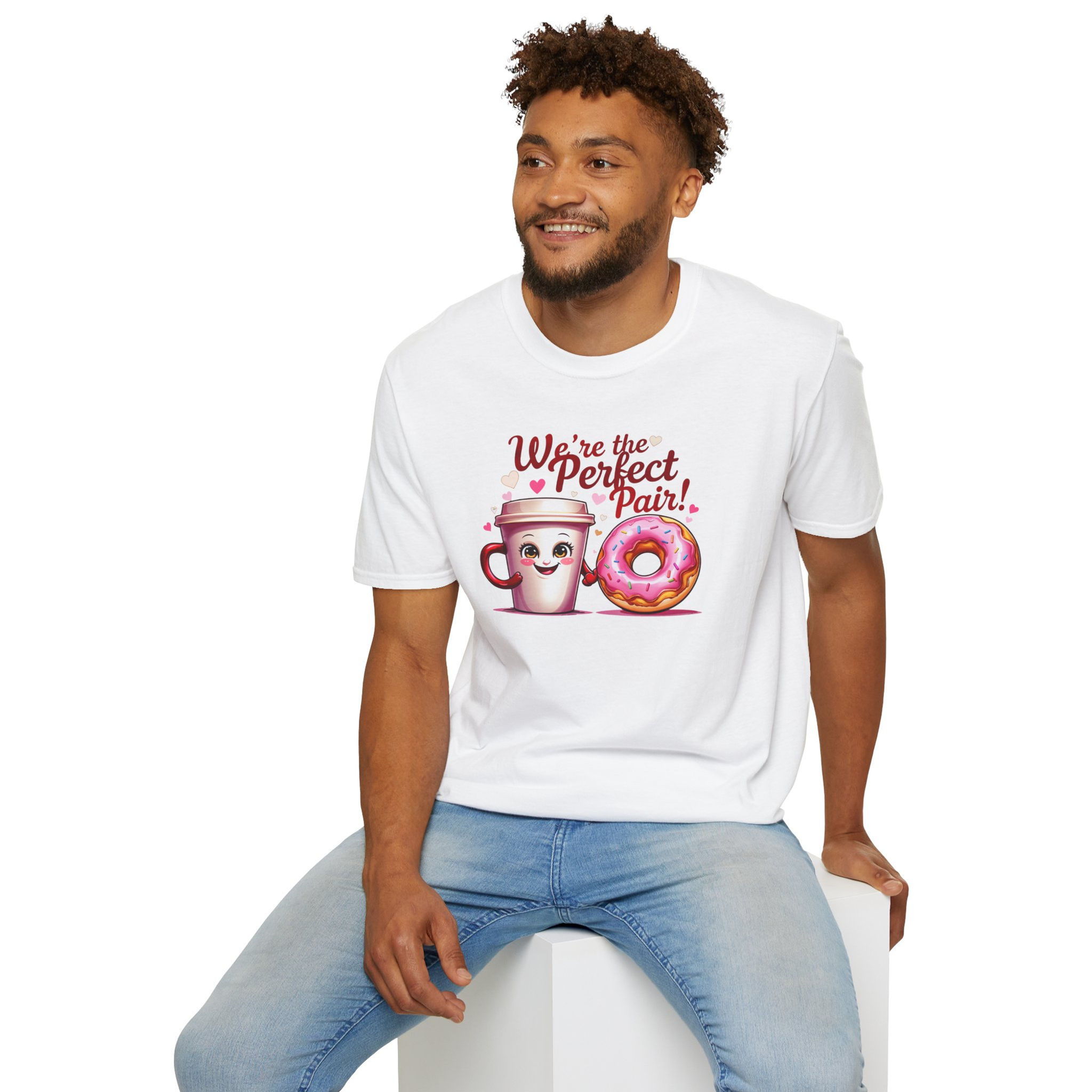 Coffee & Donut Love - Valentine's Day Unisex Softstyle T-Shirt