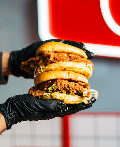 chicken burger at chicken shop in nottingham - chick and shakes