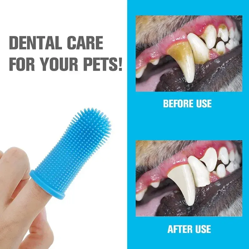 Thumbnail: Dog Super Soft Pet Finger Toothbrush Teeth Cleaning Breath Care Nontoxic Silicon