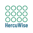 logo image of HercuWise 12 green circles with HercuWise written below in blue